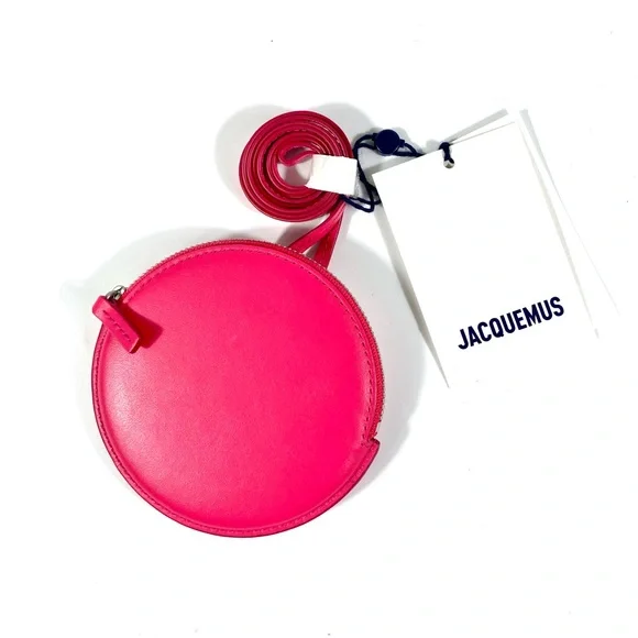NWT Jacquemus Jacquemus Le Pitchou Round Coin Purse Dark Pink